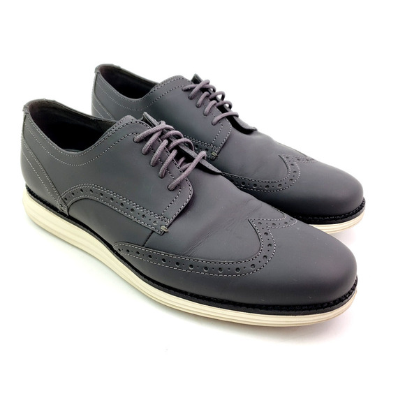 Cole Haan Original Grand Mens Size 10 Gray Leather Wingtip Oxford Shoes C30025 main image 6